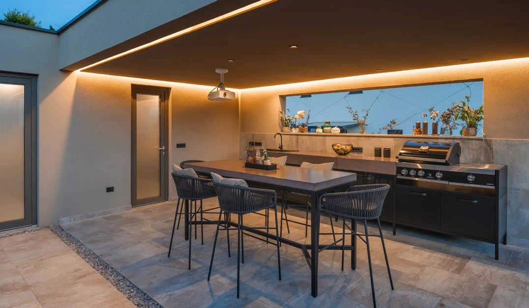 Detalle de una cocina de exterior Evoluta